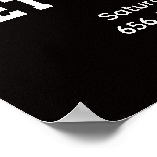 Black Gold Confetti Birthday Invite 60th Poster (Hoek)