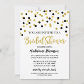 Black Gold Confetti Bridal Shower-uitnodiging Kaart (Achterkant)