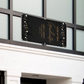 Black Gold Confetti Class of School backdrop afstu Spandoek (Buitenkant Gebouw)