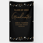 Black Gold Confetti Class of School backdrop afstu Spandoek (Verticaal)