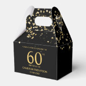 Black Gold Confetti  Elegant custom 60th birthday Bedankdoosjes (Achterkant)