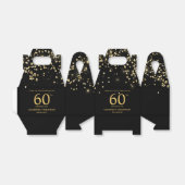 Black Gold Confetti  Elegant custom 60th birthday Bedankdoosjes (Uitgevouwen)