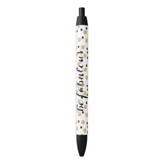 Black Gold Confetti Fabulous Zwarte Inkt Pen (Voorkant Verticaal)