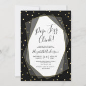 Black Gold Confetti Geometric Bachelorette Party Kaart (Voorkant)