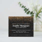 Black Gold Confetti Glitter 50th Birthday Foto (Staand voorkant)