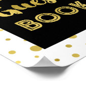 Black Gold Confetti Guest Book Weduwen Sign Poster (Hoek)