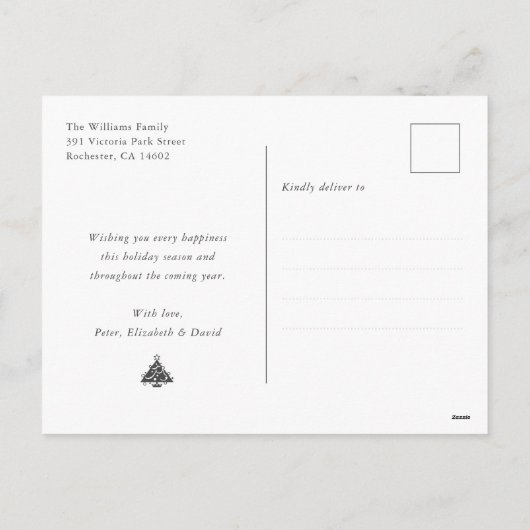 Black Gold Confetti Happy New Year Briefkaart (Achterkant)