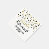 Black Gold Confetti Happy Retirement Servet (Hoek)