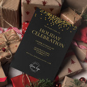 BLACK Gold confetti logo FEESTDAG Kaart