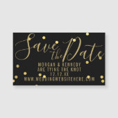 Black Gold Confetti Magnetic Save the Date Magnet (Voorkant)