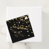 Black Gold Confetti Party Bedankjes Labels (In situ)