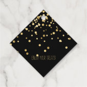 Black Gold Confetti Party Bedankjes Labels (Achterkant)