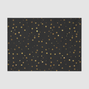 Black Gold Confetti Polka Dots Elegant Sparkly Tissuepapier