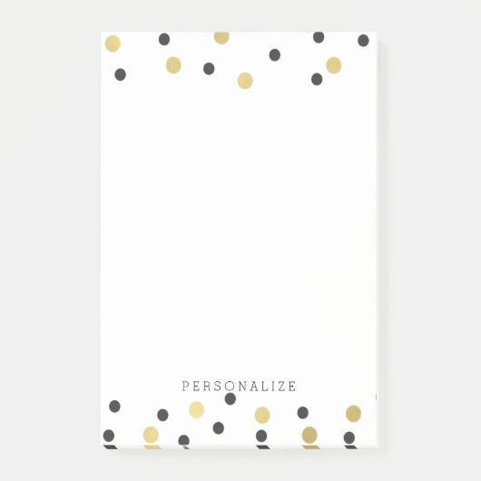 Black Gold Confetti Post-it® Notes (Voorkant)