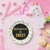 Black Gold Confetti Retirement is Sweet Papieren Bordje (Feest)