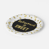 Black Gold Confetti Retirement is Sweet Papieren Bordje (Gekanteld)