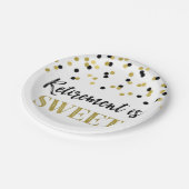 Black Gold Confetti Retirement is Sweet Papieren Bordje (Gekanteld)