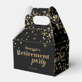 Black Gold confetti Retirement party Custom Bedankdoosjes (Voorkant Zijde)