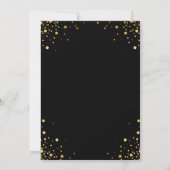 Black Gold Confetti Stippen Afstuderen Graduparty Kaart (Achterkant)