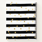 Black Gold Confetti Stippen Brunette Girl Pink Flo Notitieboek (Achterkant)