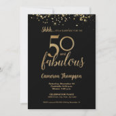 Black Gold Confetti Surprise 50 and fabulous Kaart (Voorkant)