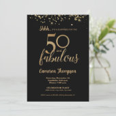 Black Gold Confetti Surprise 50 and fabulous Kaart (Staand voorkant)