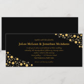 Black & Gold Confetti Wedding Party Kaart (Voorkant / Achterkant)