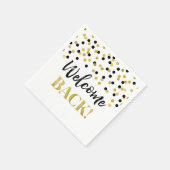 Black Gold Confetti Welkom terug Servet (Hoek)