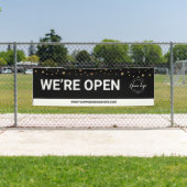 BLACK Gold confetti Wij zijn open voor zaken Spandoek (Insitu)