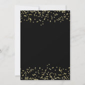 Black Gold Confetti zwangerschapsaankondiging Kaar Aankondiging (Achterkant)