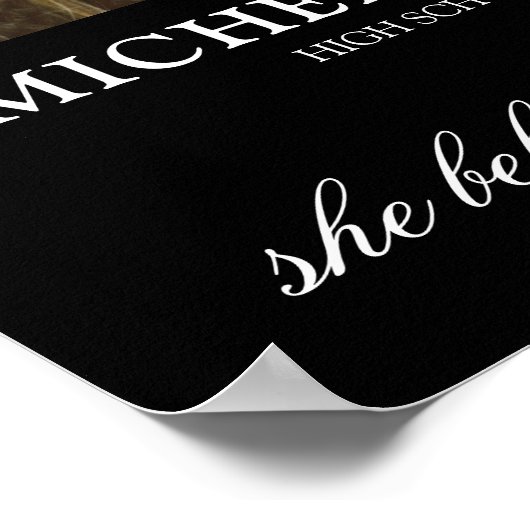 Black Gold Congrats Afstuderen Poster (Hoek)