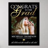 Black Gold Congrats Afstuderen Poster (Voorkant)