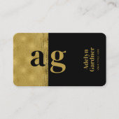 Black Gold Connect Monogram QR-code Sociale media Visitekaartje (Voorkant)