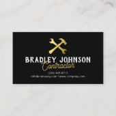 Black Gold Construction Building QR Code Visitekaartje (Voorkant)