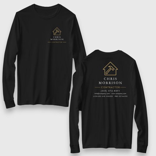 Black Gold Contractor Home Repair Work T-shirt