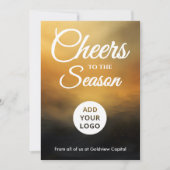  Black & Gold Corporate Holiday Card Feestdagenkaart (Voorkant)