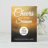  Black & Gold Corporate Holiday Card Feestdagenkaart (Staand voorkant)