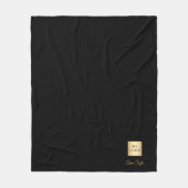 Black gold corporate logo name luxury company fleece deken (Voorkant)