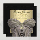 Black Gold Corset Vrijgezellenfeest Kaart (Voorkant / Achterkant)
