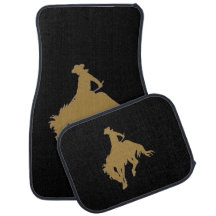Black Gold Cowboy Bucking Horse