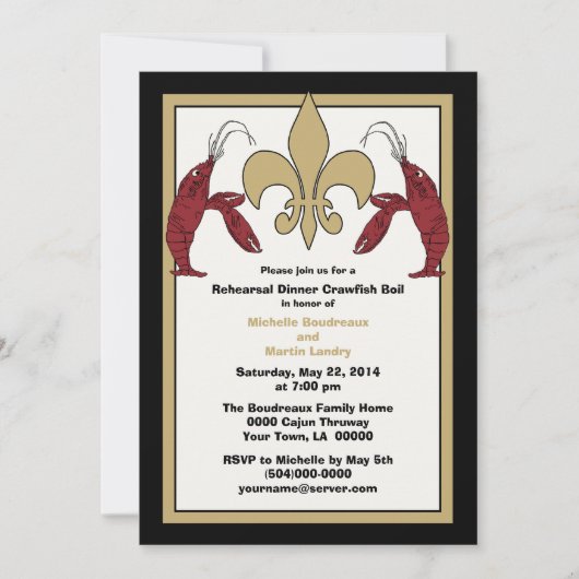 Black Gold Crawfish Boil Event II Invitations Kaart (Voorkant)