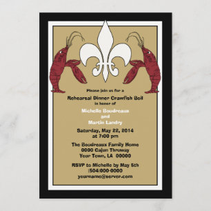 Black Gold Crawfish Boil Event Invitations Kaart