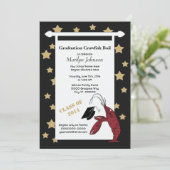 Black Gold Crawfish/Lobster Stars Afstuderen Kaart (Staand voorkant)