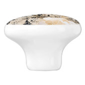 Black Gold Cream Leopard Floral Keramische Knop (Zijkant)