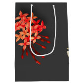 Black Gold Crimson Exotic Tropical Foliage Medium Cadeauzakje (Achterkant)