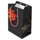 Black Gold Crimson Exotic Tropical Foliage Medium Cadeauzakje (Achterkant Gekanteld)