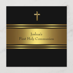 Black Gold Cross Boys First Commune Kaart