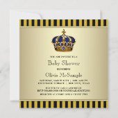 Black Gold Crown Little Prince Boy Baby shower Kaart (Achterkant)