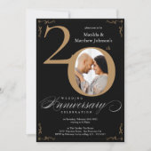 Black Gold Custom 20e trouwjubileum Kaart (Voorkant)