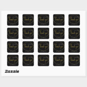 Black & Gold Custom Business Hartelijk dank Square Vierkante Sticker (Vel)